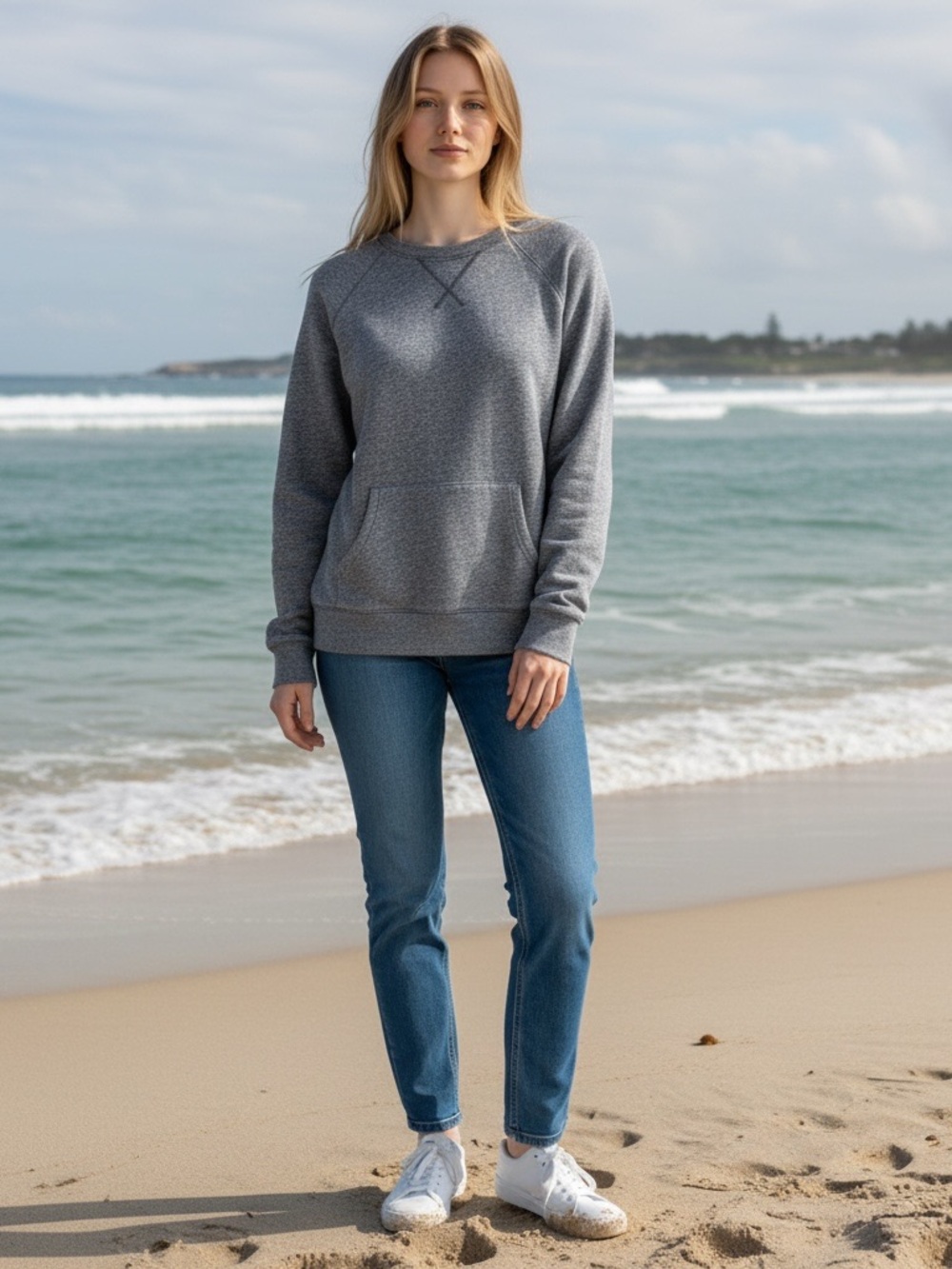 ATM small Cozy Grey Crewneck Sweatshirt Anthony Thomas Melillo
